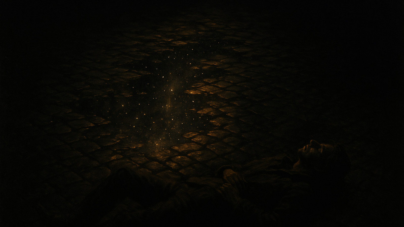 Warm amber-gray gradient background